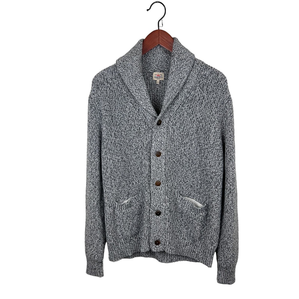 Faherty Gray Marled Shawl Collar Cardigan